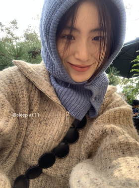 韩国ins包头帽女秋冬季护耳连体