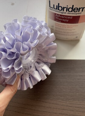浅紫提花绣球双层发圈绣球发圈