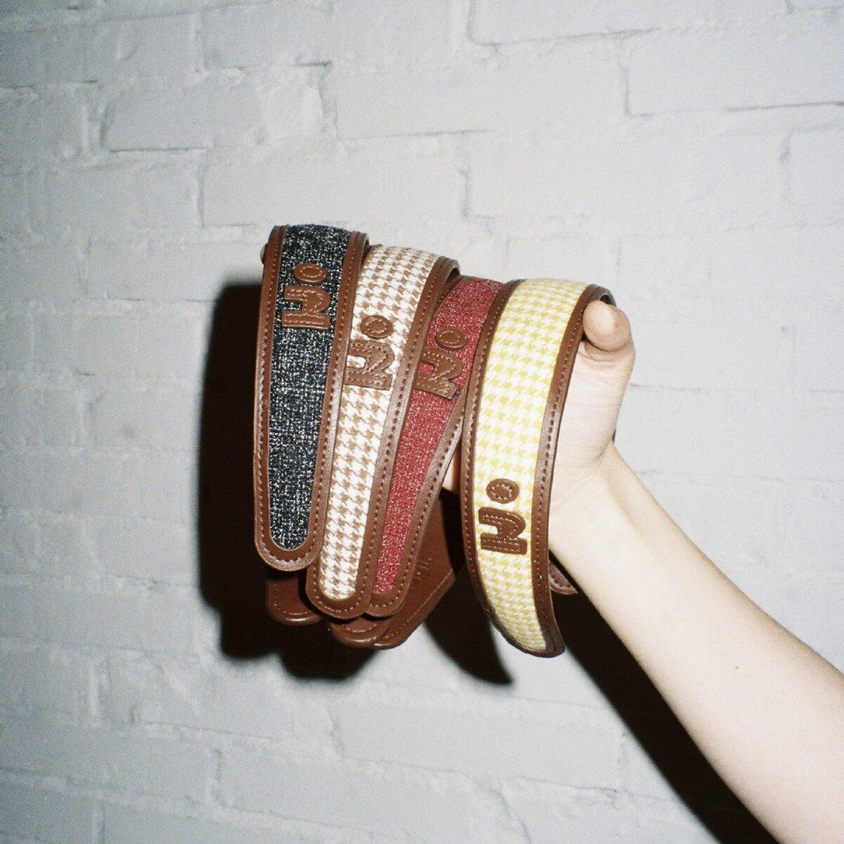 小众个性时尚质感PU皮复古格纹宽版时尚高颅顶发箍头箍发饰头箍女