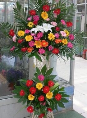 鲜花布置广州佛山，店庆开业开张花篮、发布会展览会花艺装饰布置