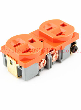 蛇王黄铜镀紫铜美标电源插座芯发烧级美标电源插座橙色