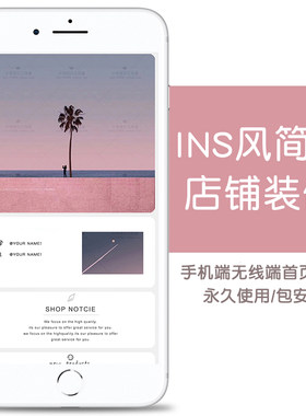 INS风简约淘宝网店铺装修模板首页微店手机端模版设计包安装永久