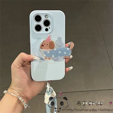 日韩狗狗支架适用小米17pro max手机壳15pro女14ultra/13手提civi5/4红米note12pro绳11r/turbo3/1s卡通2k90