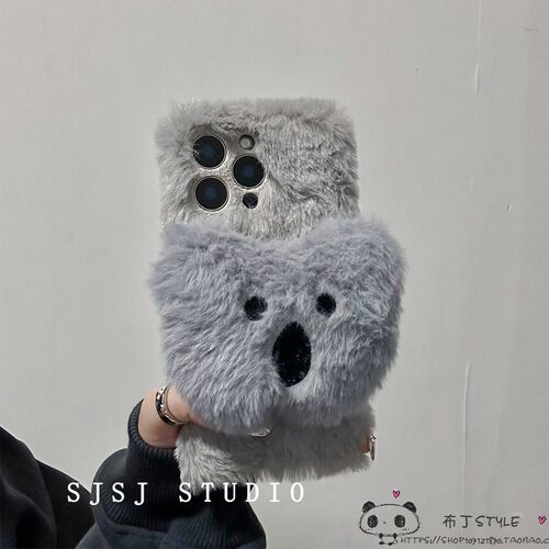 毛毛绒绒s50pro mini秋冬vivo y500手机壳y27s网红y04s/y03t/y56/y36i女y35m/y53t考拉镜子y21/78+/y17s/x90