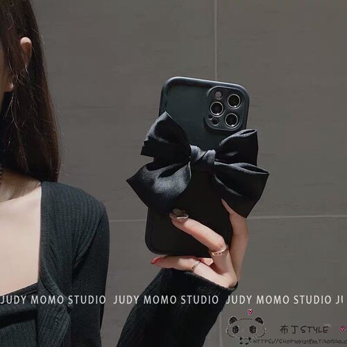 ins蝴蝶结适用iPhone14pro max手机壳15pro新款16plus苹果13/12防摔7plus少女e3硅胶xr全包边8/6/iP11小红书