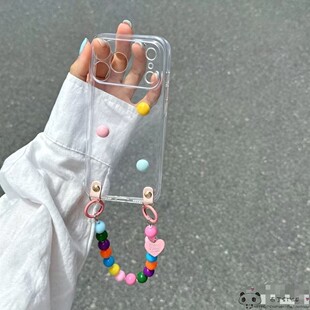 彩色多巴胺realme15/14/13/12手机壳narzo20/n63真我n55/n53/50i套v60女note70提c33c35s珠串c85小众c61/c75x