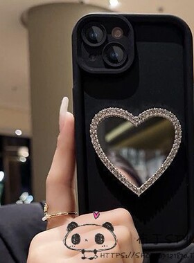ins爱心镜子适用华为mate80pro手机壳70air黑p60荣耀win女款power2潮V40畅玩50PLUS荣耀X30畅享pura70保护套