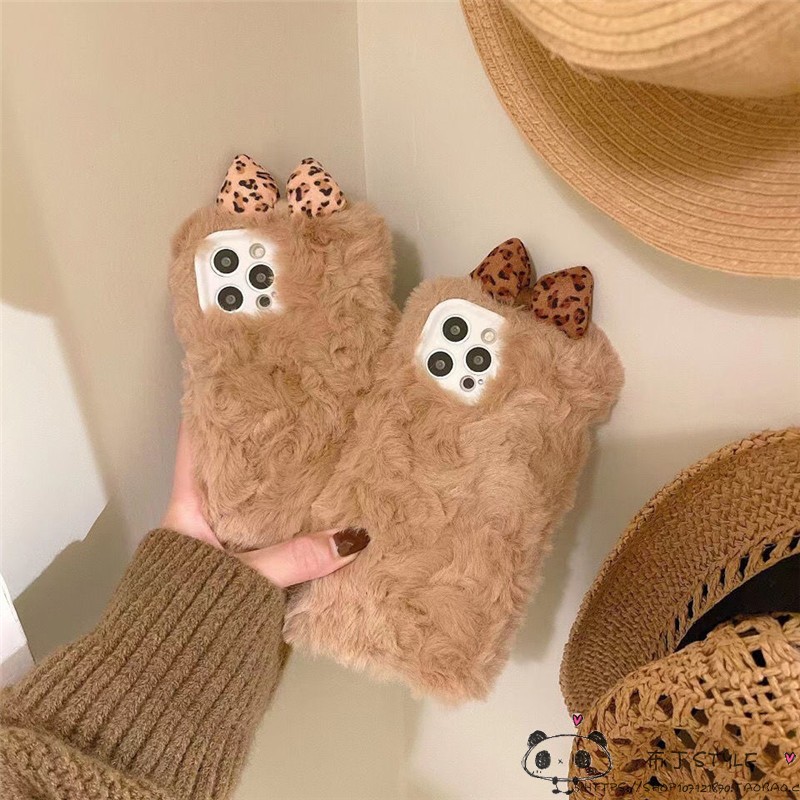 秋冬毛绒黑鲨5r/s手机壳4s/3奶茶色helo坚果PRO3女1/r2红魔7豹纹6