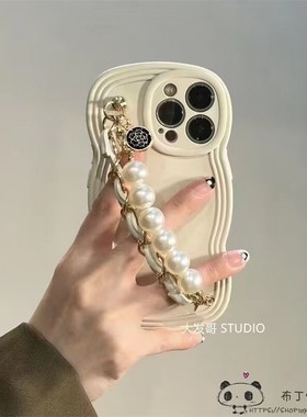 气质珍珠链条v40新款x50i适用华为荣耀80pro手机壳p60art白色nova10se小香风9play7t/11mate30女nova8/magic5