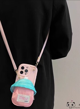 ins零钱包realme15/14/13/12手机壳narzo20女n63真我n55斜挎n53可爱50i绳v60套note70/c33/c35s/c85/c61/c75x