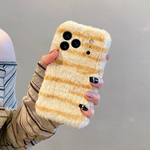 秋冬豹纹毛绒适用x70i荣耀500手机壳400冬300ultra条纹200女x100网红90GT毛茸茸40plus畅玩60a华为mate80PRO+