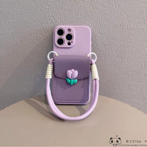 郁金香ins卡包适用note15pro红米k90手机壳k80至尊k70手提K60绳50ultra/40s/14r13c潮12s女tubro4套5pro/11t