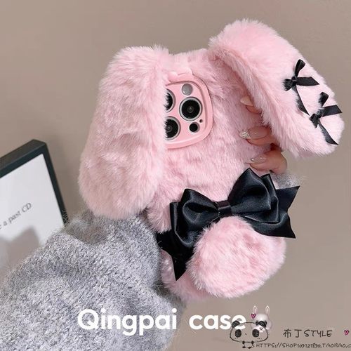网红毛茸茸适用适用华为p70手机壳nova10荣耀90兔子p60麦芒11/10少女play6t网红7/se小众8畅玩50plus毛绒80