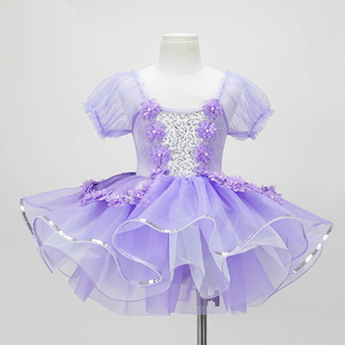 儿童演出服女童现代亮片蓬蓬裙幼儿舞蹈纱裙表演服女孩舞台公主裙