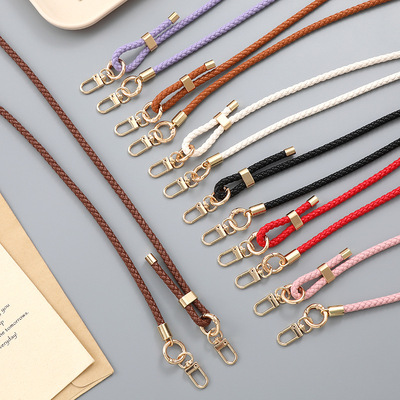 时尚编织皮绳手机链男女斜挎包链