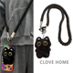 Clove 毛绒黑猫手机链斜挎长款 酷炫编织挂绳男女小包链条钥匙扣潮