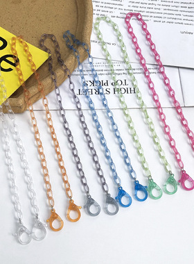 Clove 口罩链眼镜挂脖绳儿童日韩红色亚克力女款耳机丢墨镜链条子