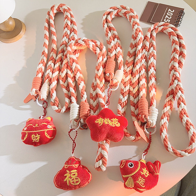 Clove 新年福袋公仔手机链斜跨喜庆红橙色编织绳钥匙扣男女包链,饰品/流行首饰/时尚饰品新,链条,淘宝优惠券,粉丝福利购,淘宝优惠卷