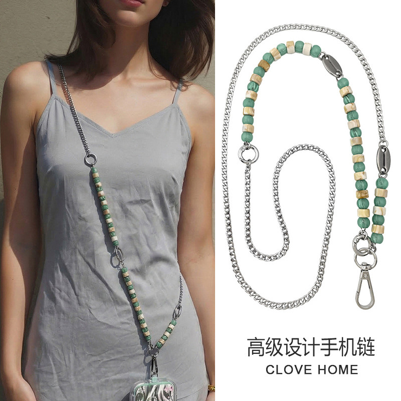 Clove 时尚男女手机链斜跨墨镜链不锈钢短款挂脖绳多用途小包链条