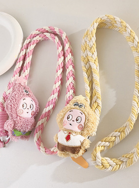 Clove 星星人胸针手机链斜跨男女粉黄色编织绳小包挂绳扩音器挂链