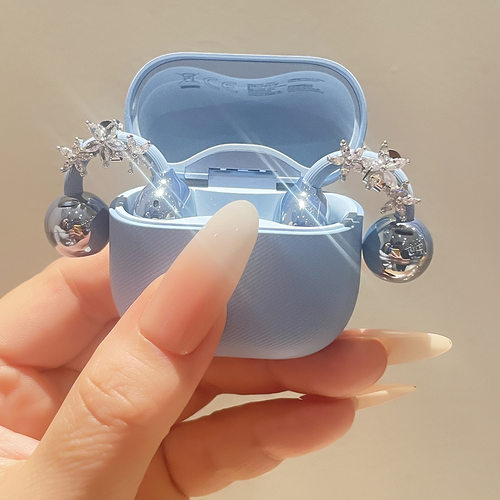 晶绽繁花耳机钻扣开放式耳机夹女