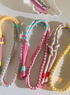 Clove 多巴胺麻花辫手机链斜挎长款彩色编织绳CCD挂链包链设计感