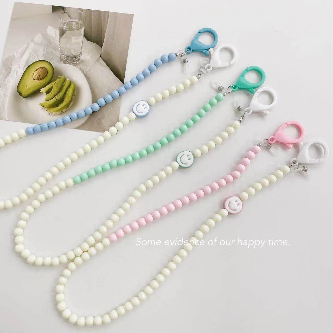 CLOVE VITALITY SMILING FACE MOUTH COVER CHAIN SIMPLE CHILDRENS GLASSES CHAIN SUNGLASSES DECORATED HALTERNECK ROPE BABY ANTI CHAIN