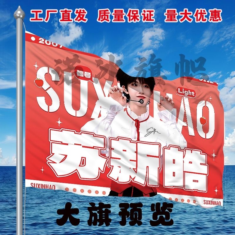 苏新皓应援大旗明星演唱会手持大旗帜/锦旗