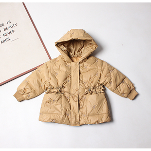 小小童女童90白鸭绒羽绒服冬季2025新款儿童冬装洋气加厚连帽外套