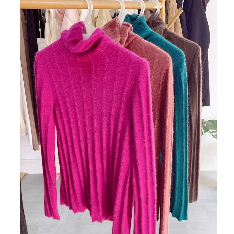 老钱风加厚羊毛高领打底针织衫女