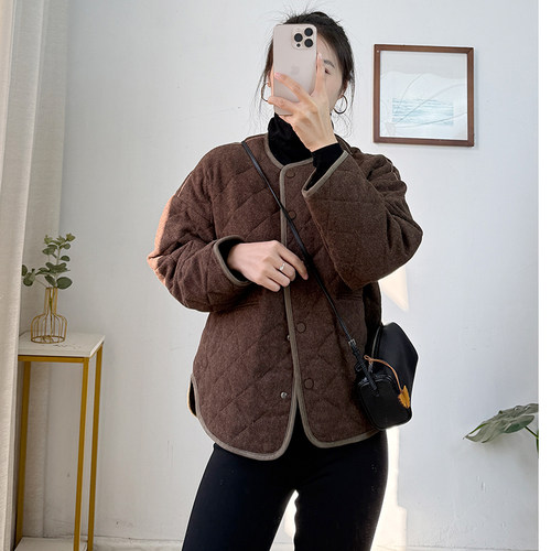 老钱风100羊毛90白鹅绒羽绒服女