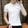 Áo sơ mi mới 2019 Áo thun hè hè phổ biến phiên bản Hàn Quốc xu hướng hè hè nam 20-30 tuổi - Polo polo trắng