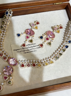 法式轻奢宫廷复古高档锆石流苏百搭气质礼服颈部配饰小众轻奢礼物