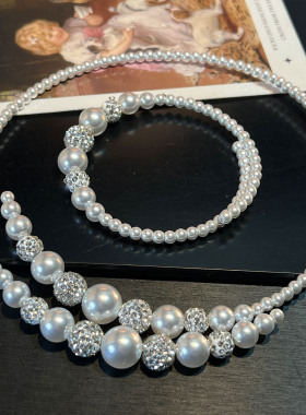 施华洛高亮珍珠项圈时尚爆款直播高级感轻奢甜美时尚高级项链手链