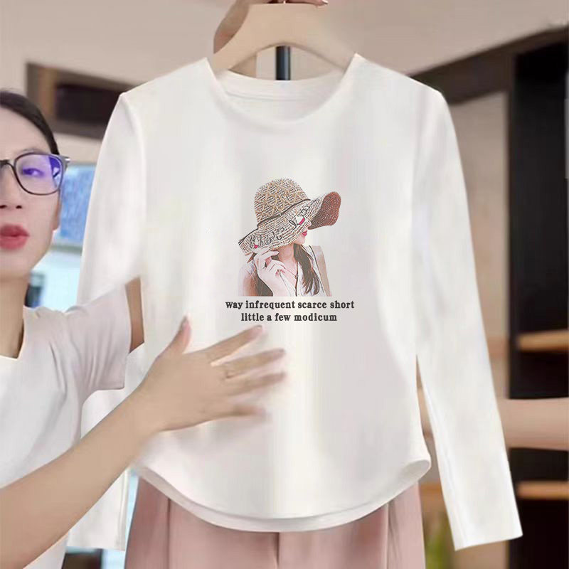 韩版宽松圆领长袖T恤潮流基础百搭打底衫字母印花简约春秋季上衣,女装/女士精品,T恤,淘宝优惠券,粉丝福利购,淘宝优惠卷