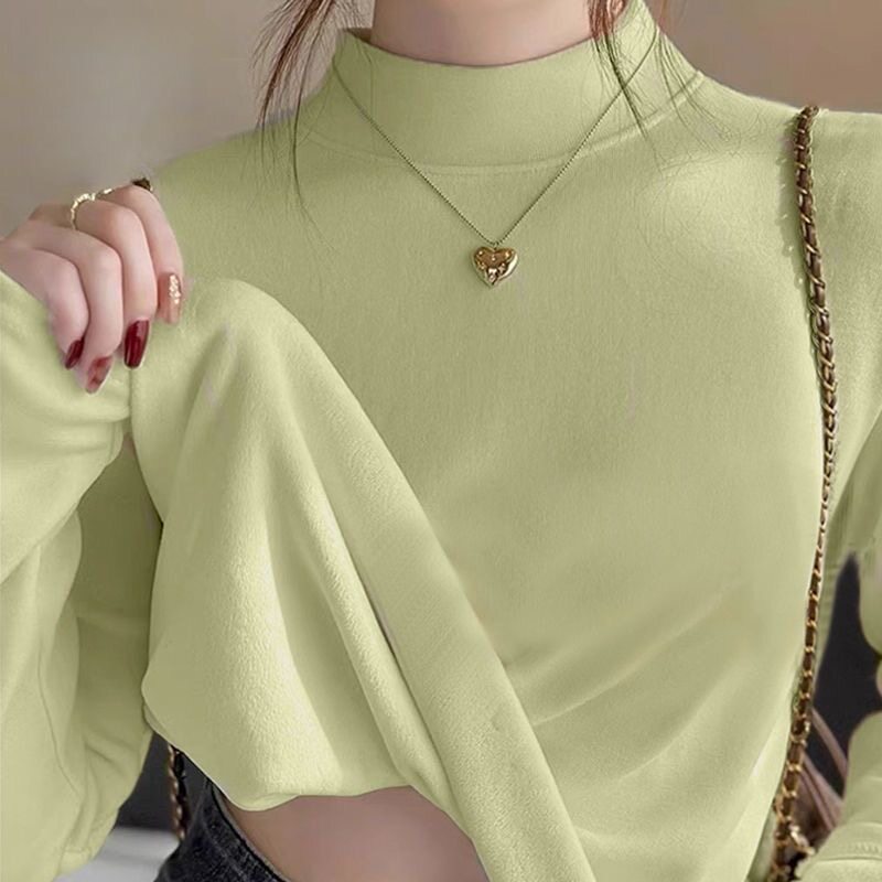奶油色孕妇德绒内搭打底衫女秋冬新款半高领韩版上衣加绒长袖t恤,女装/女士精品,T恤,淘宝优惠券,粉丝福利购,淘宝优惠卷