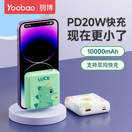 羽博1万毫安PD20W快充移动电源