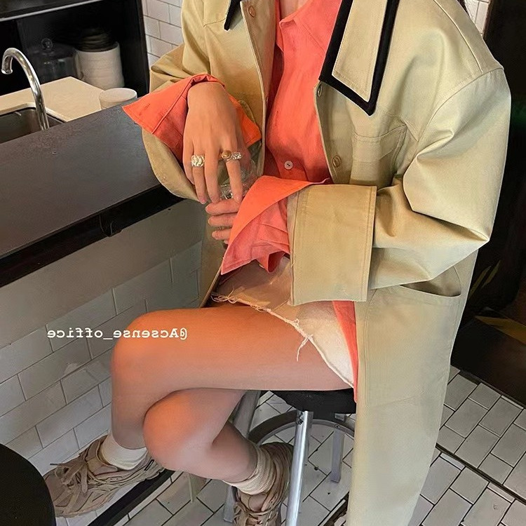 高密卡其色风衣外套女春秋新款