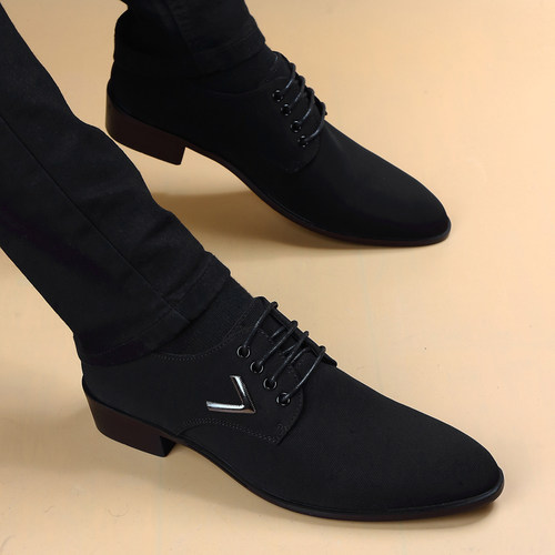 男士正装布皮鞋韩版潮流2023夏季