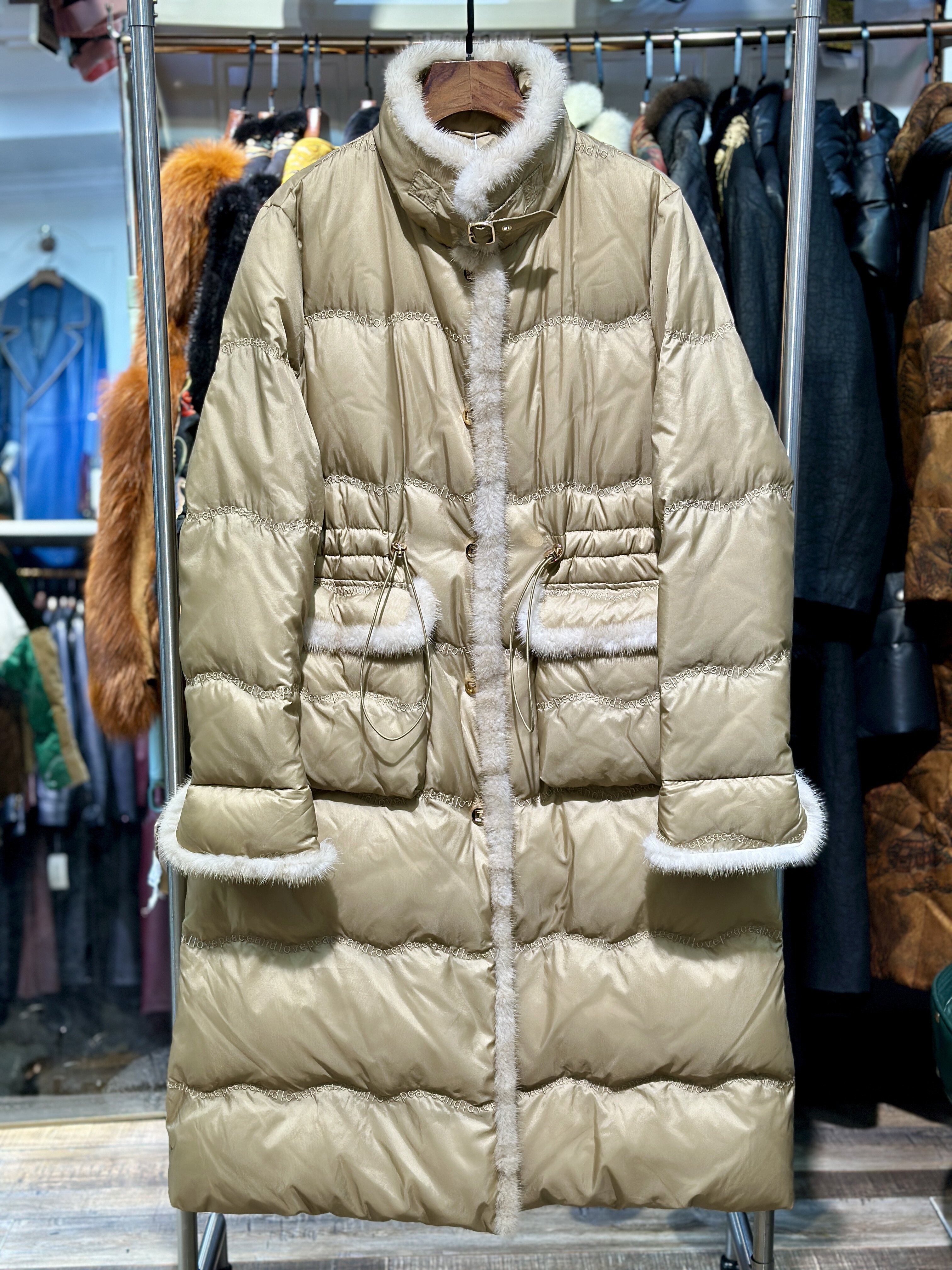 高端定制2024冬白鹅绒羽绒服女中长款水貂毛皮草外套修身显瘦韩版