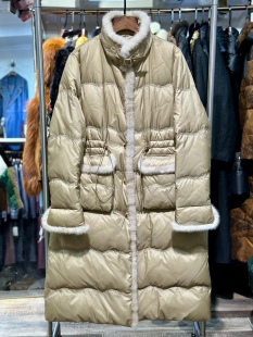 高端定制2024冬白鹅绒羽绒服女中长款水貂毛皮草外套修身显瘦韩版