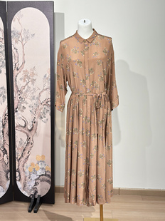 中长裙 南油女装 2025夏季 新品 真丝印花连衣裙女桑蚕丝宽松显瘦长袖
