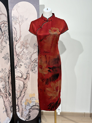 高端花罗香云纱连衣裙轻奢气质阔太太100%桑蚕丝裙子