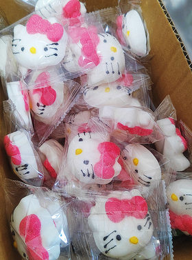 网红熊猫头棉花糖3D立体卡通造型可爱糖果奶茶咖啡摆件商用批发
