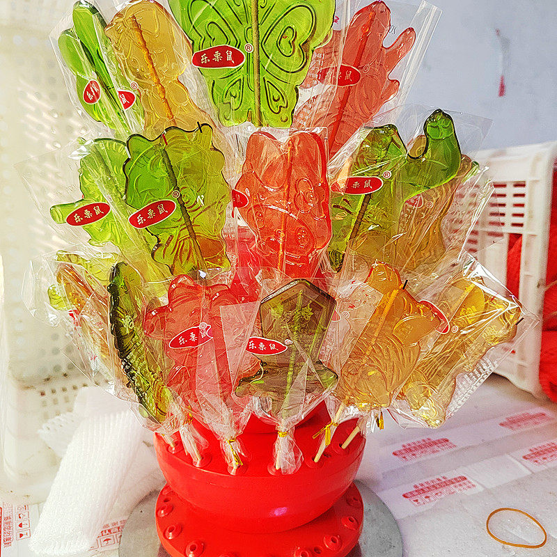 成品手工糖画哪吒拉布布麦芽糖糖人儿童大小号棒棒糖批发摆摊新品