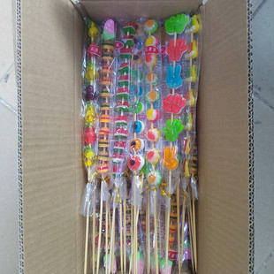 网红串串炸街qq糖汉堡眼睛西瓜棒棒糖果汁软糖创意橡皮糖串摆地摊