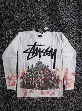 STUSSY BEACH MOB TIE DYE L/SL TEE 18新款扎染长袖 匪帮人物T恤