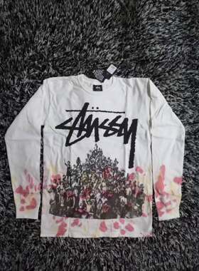 STUSSY BEACH MOB TIE DYE L/SL TEE 18新款扎染长袖 匪帮人物T恤