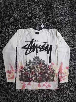 STUSSY BEACH MOB TIE DYE L/SL TEE 18新款扎染长袖 匪帮人物T恤