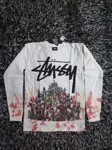 STUSSY BEACH MOB TIE DYE L/SL TEE 18新款扎染长袖 匪帮人物T恤